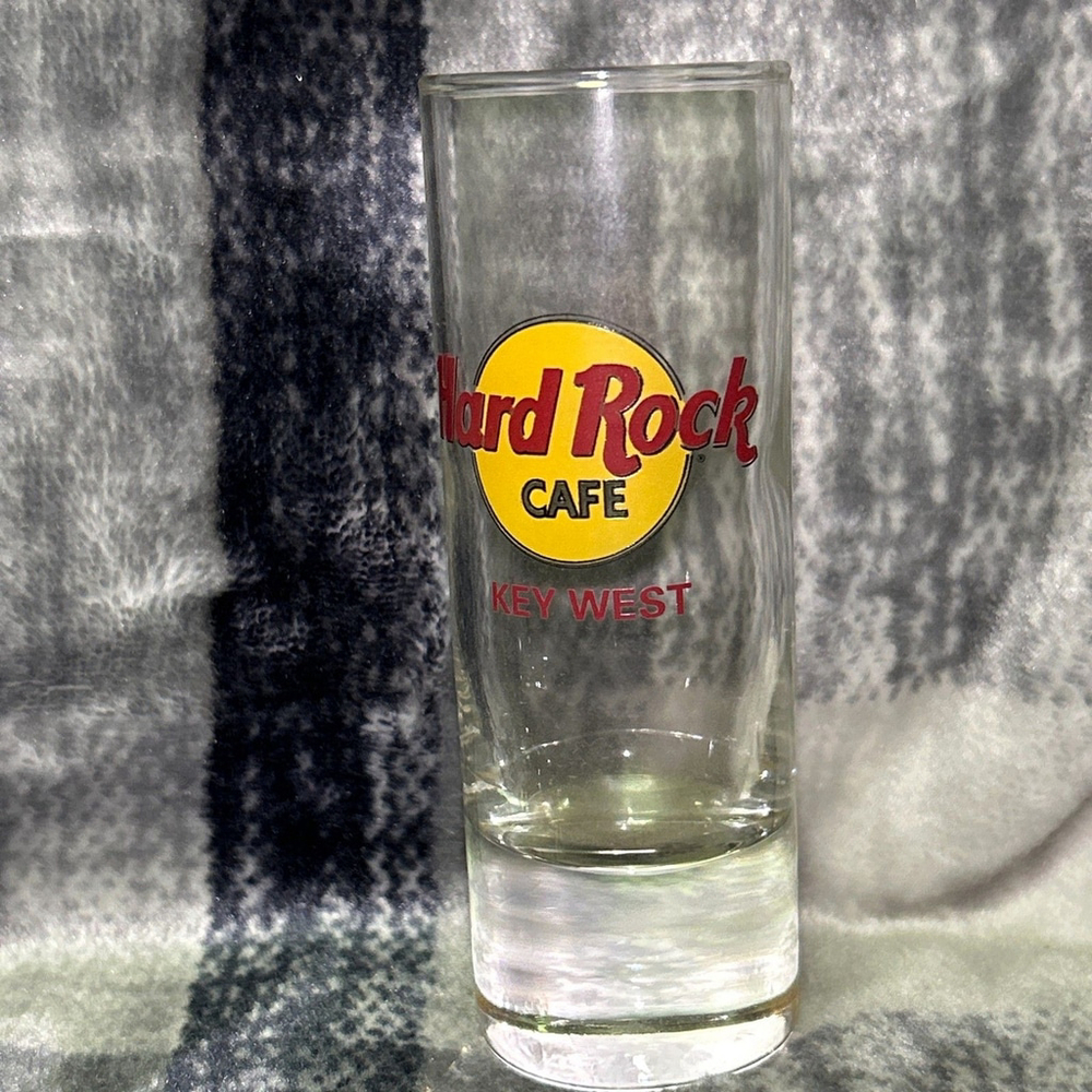 Hard Rock Cafe Key West Shot Glass Red Letters 4.5"